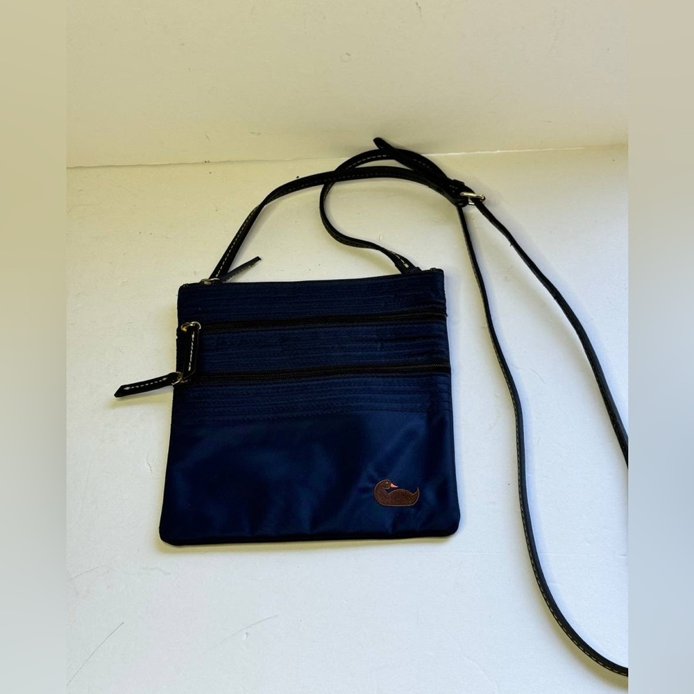 Dooney & Bourke North South Triple Zip Crossbody Bag Navy Nylon